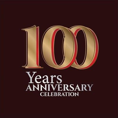 100th-years-anniversary-logo-gold-and-red-colour-isolated-on-elegant-background-design-for-greeting-card-and-invitation-card-vector