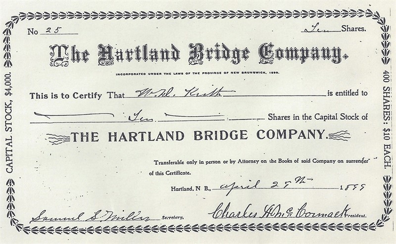 The Hartland Bridge Company Bond